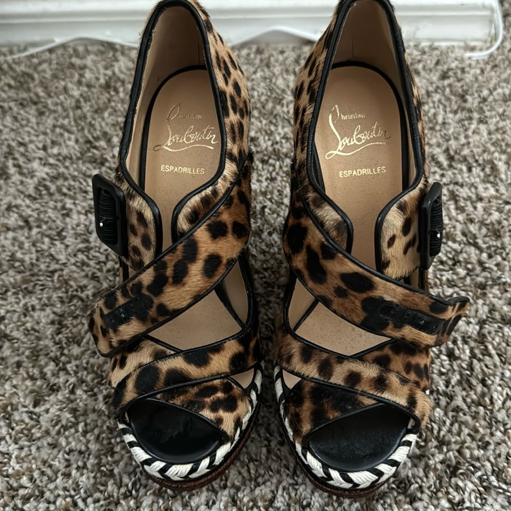 CHRISTIAN LOUBOUTIN Espadrilles.  Leopard print.